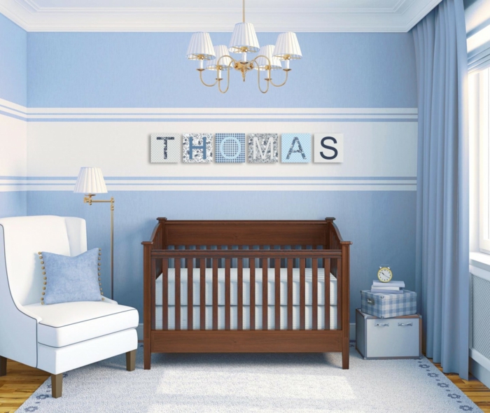 chambre bébé avec prénom au mur