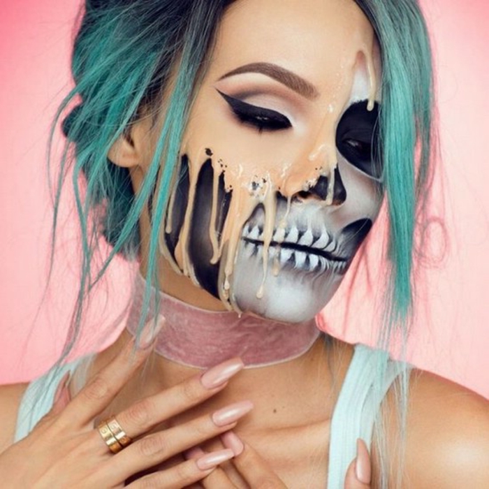 squelette pour un maquillage halloween femme