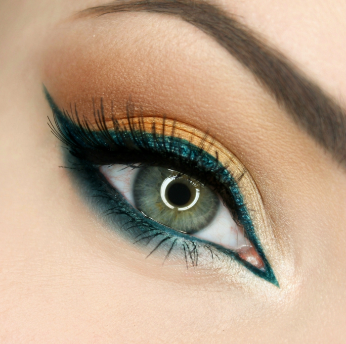 inspiration pour les yeux verts -trait eye liner en vert