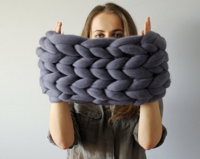 écharpe femme arm knitting