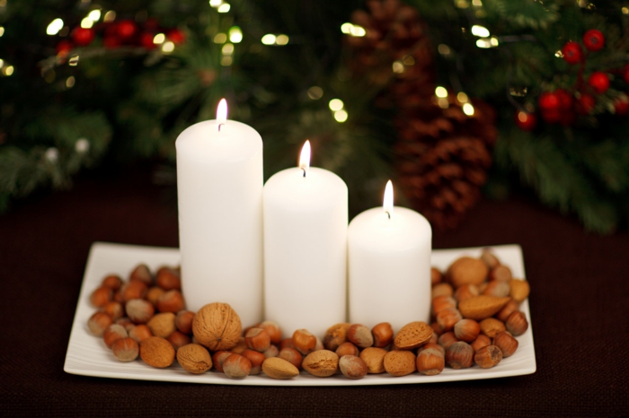 décoration de Noël avec bougies