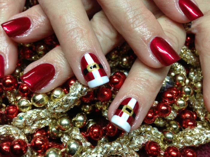 idée pour noël nail art facile