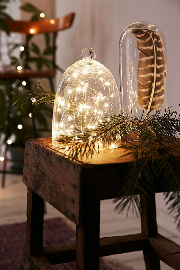 idée de décoration de Noël avec guirlande lumineuse