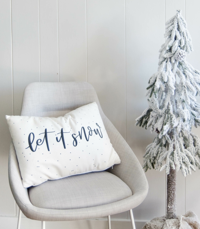 let it snow coussin pour décoration de Noël