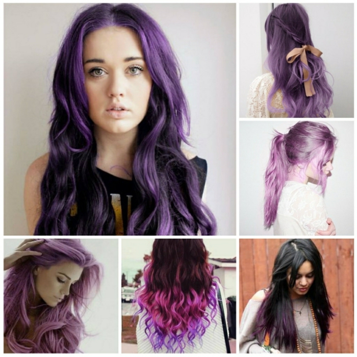 cheveux en violet
