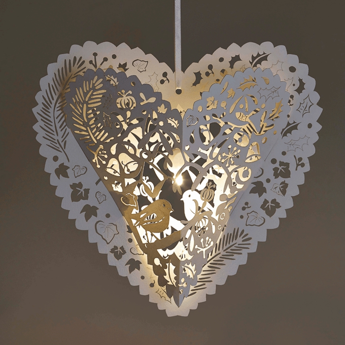 décoration de noël en papier coeur