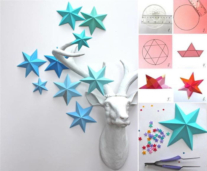 décoration de noël en papier étoile 3d