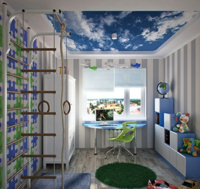 chambre enfant papier peint plafond ciel