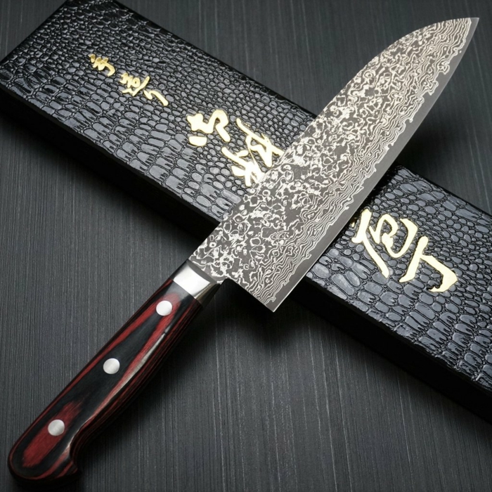 couteau japonais santoku finition noire
