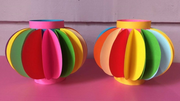 diy lanterne chinoise de papier coloré