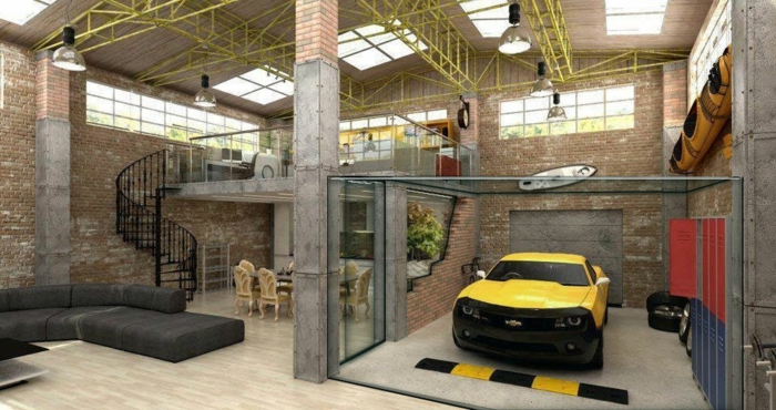 idée d'aménagement transformer un garage en habitation