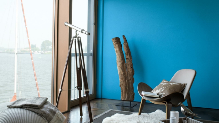 intérieur bleu aquatique couleur de peinture tendance 2018