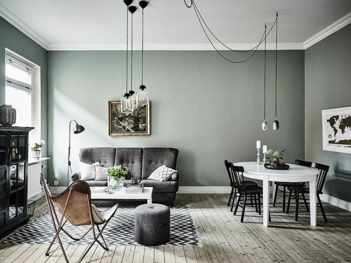 intérieur scandinave couleur de peinture tendance 2018 vert ficus