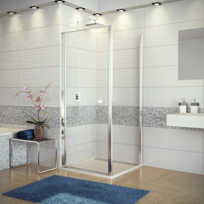 salle de bains design épuré douche à l'italienne