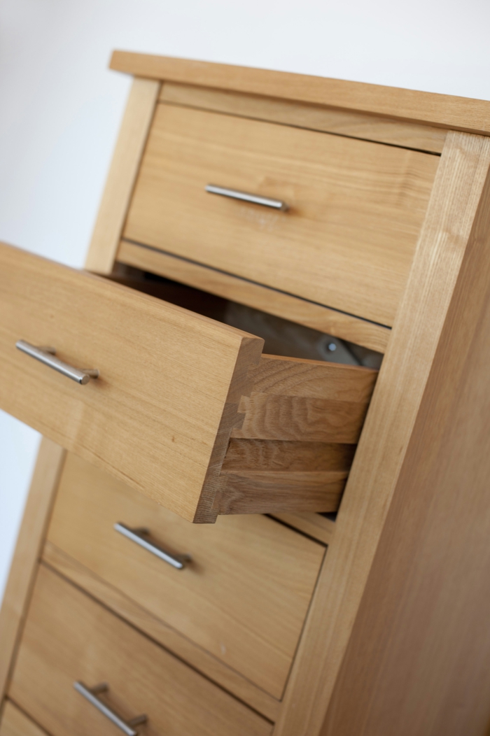 Simple natural wood chest of drawers