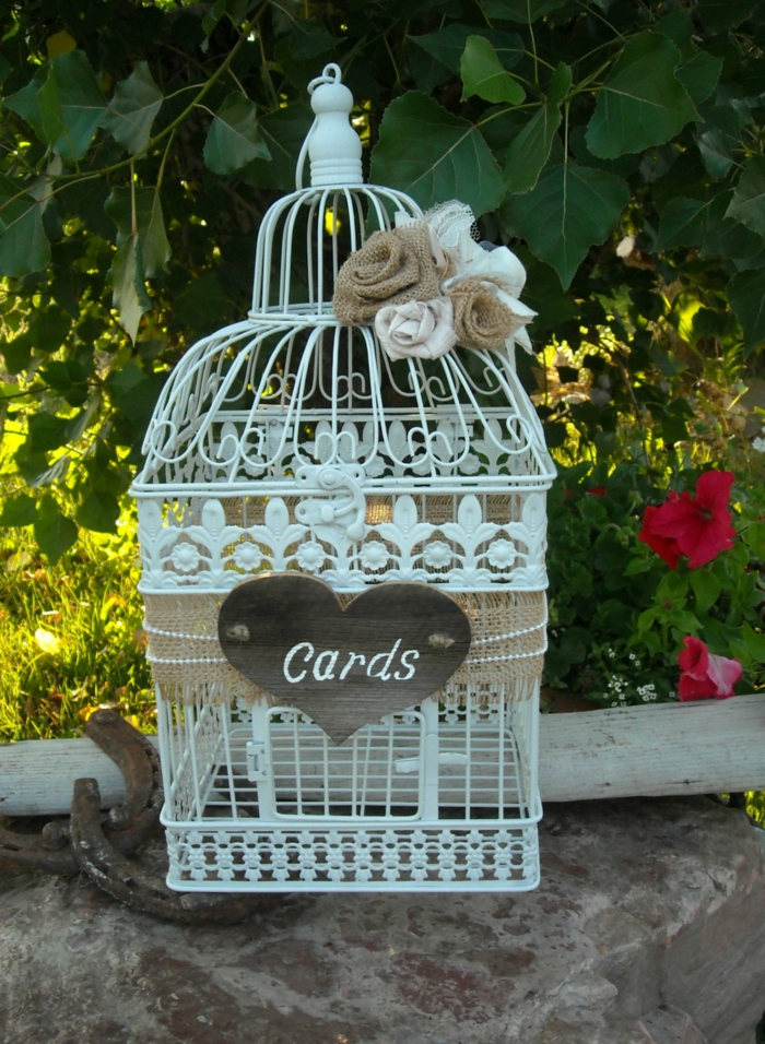 urne mariage cage à oiseaux