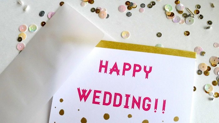 carte avec texte félicitation mariage