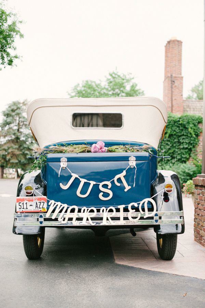 décoration voiture mariage inspirante