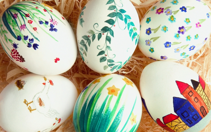œuf de paques polystyrène décorer avec des enfants