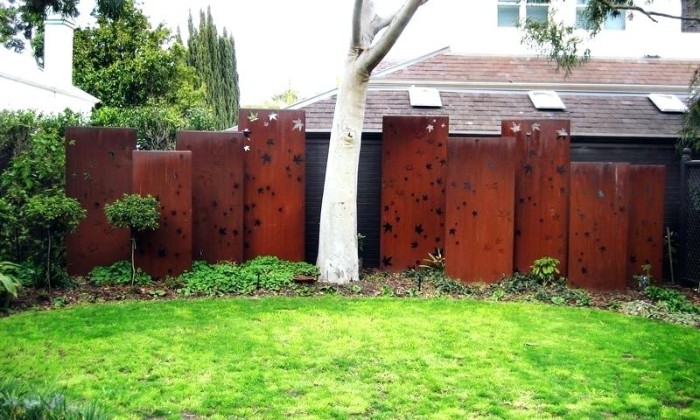 brise-vue jardin clôture en acier corten