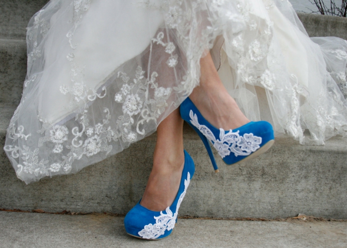 déco chaussures mariage femme avec dentelle