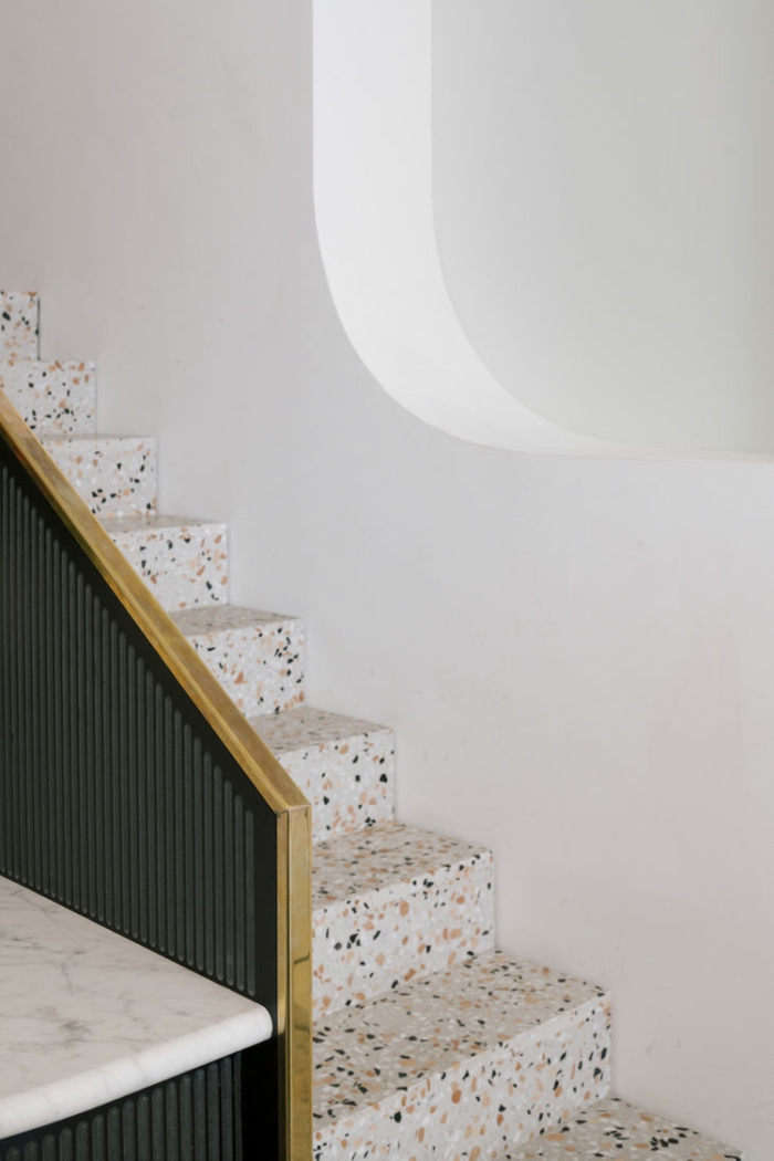 décoration intérieur escalier design terrazzo