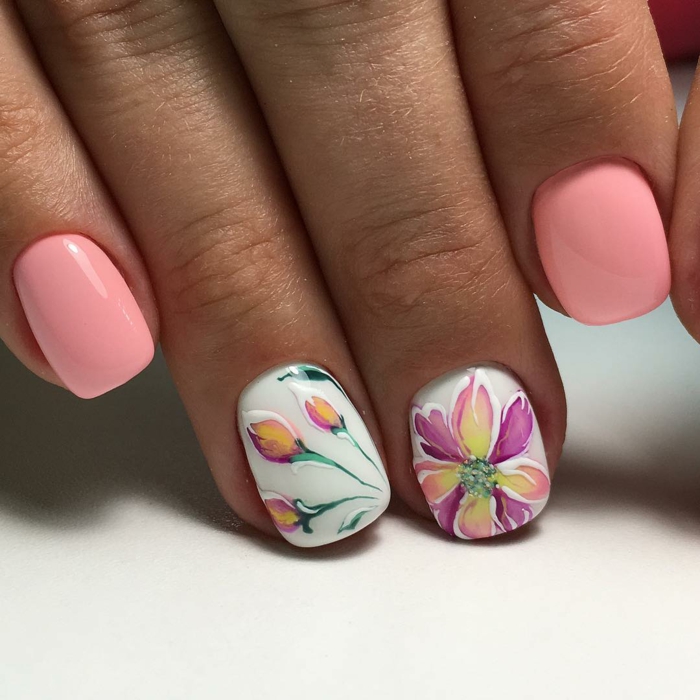 nail art facile motifs fleurs