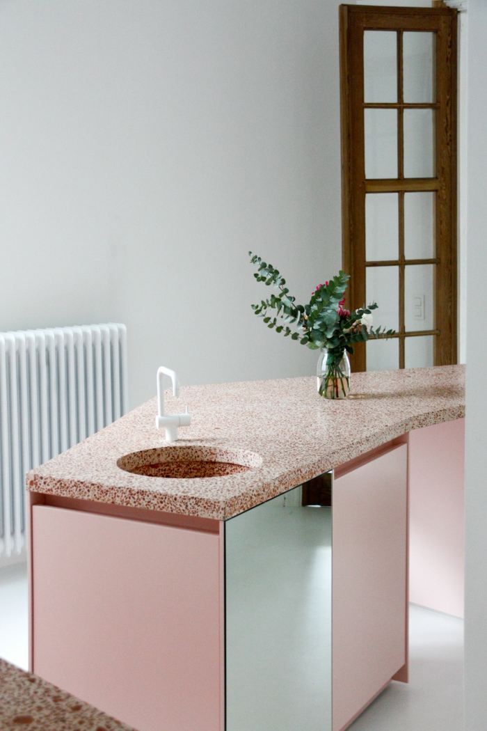 terrazzo en rose décoration intérieur cuisine
