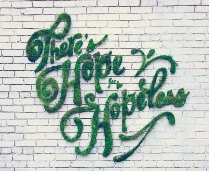 graffiti mur de briques mousse végétale