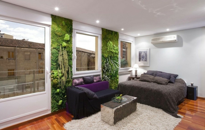 panneaux décoratifs mousse végétale chambre