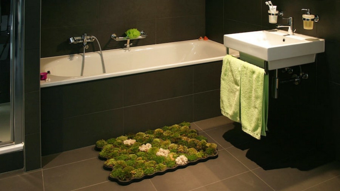 tapis salle de bains mousse végétale