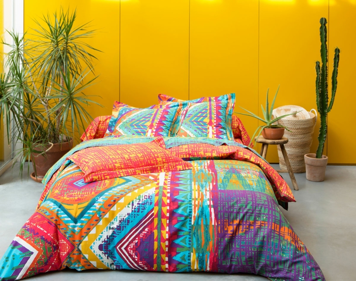 décoration mexicaine linge de lit aux couleurs vives