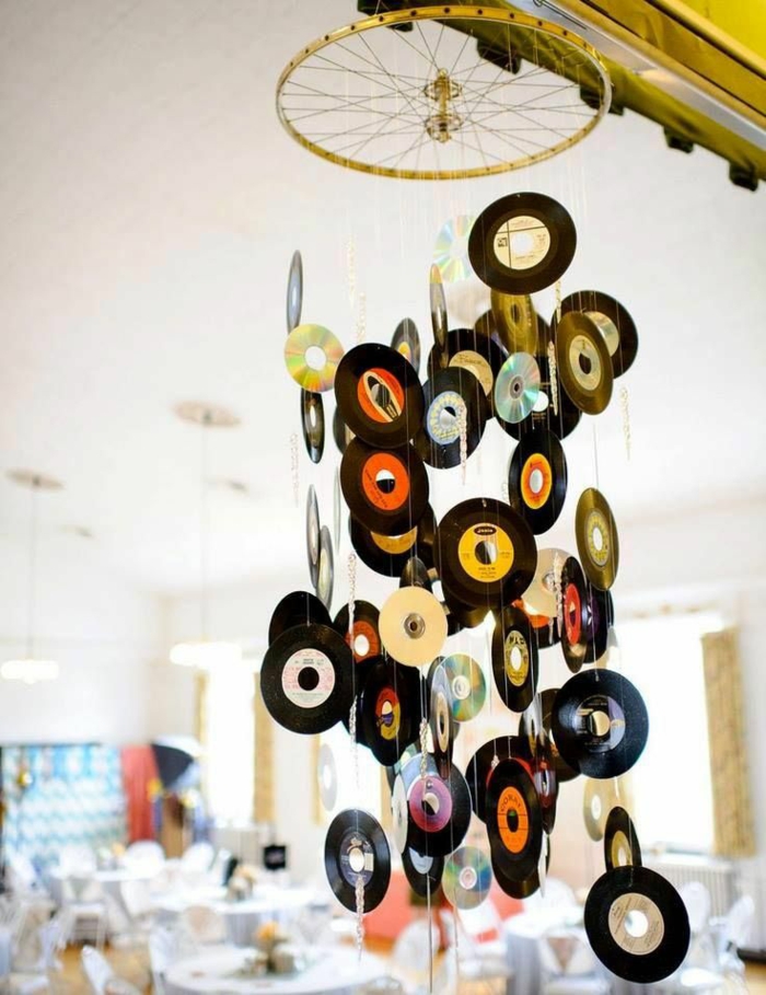 décoration à suspendre avec disque vinyle