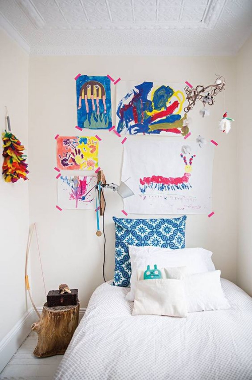 DIY mur gallerie enfants mur en toutes les couleurs