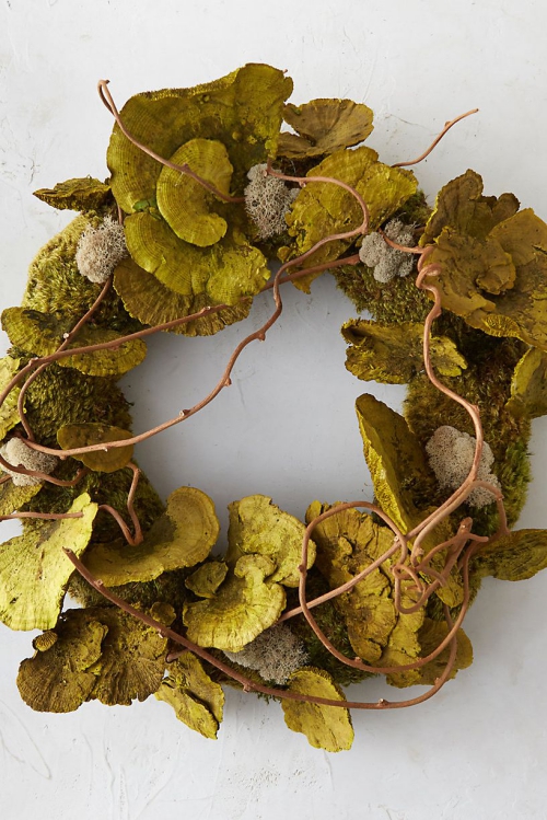Idées couronnes d’automne couronne originale de lichens verts