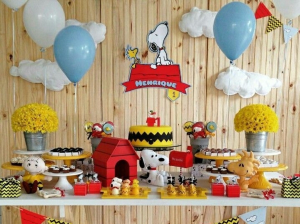 décoration baby shower thème snoopy