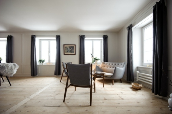 idées pour un salon déco scandinave grand espace pas trop de meubles