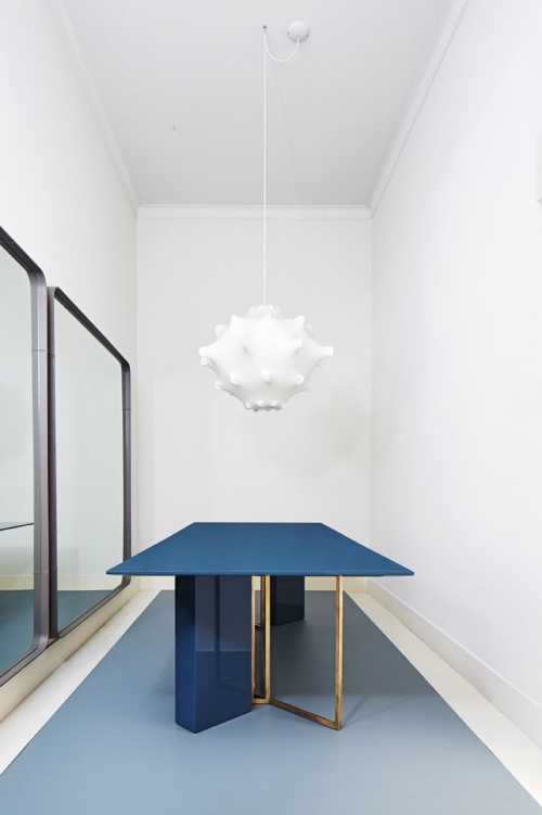 table à manger couleur bleu design