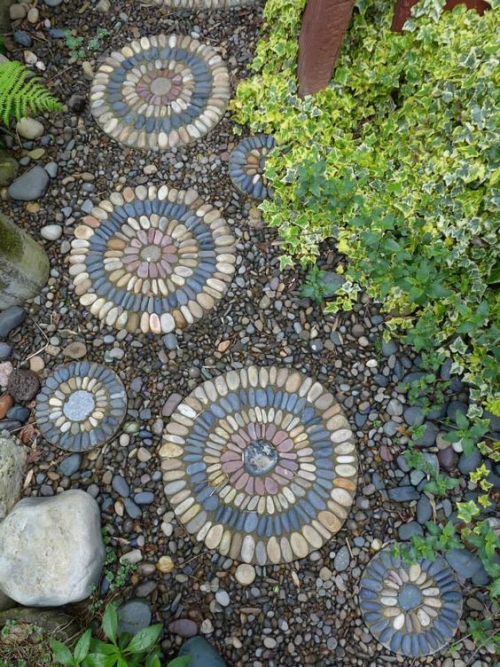 Décoration jardin avec galets grandes pierres comme bordures