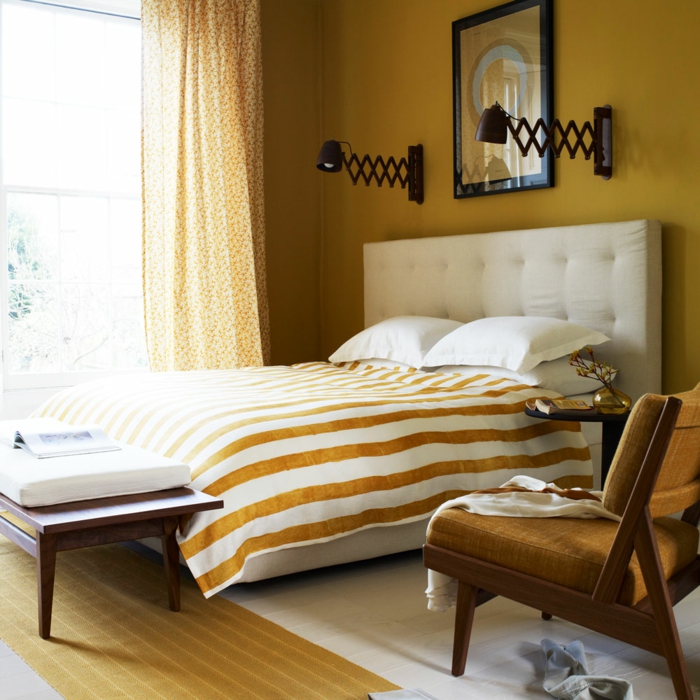 chambre moderne décorée en jaune gen-z