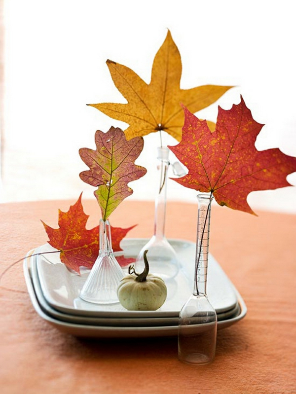 déco automne à faire soi-même déco de table feuilles d'automne