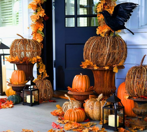 déco terrasse halloween décoration citrouille