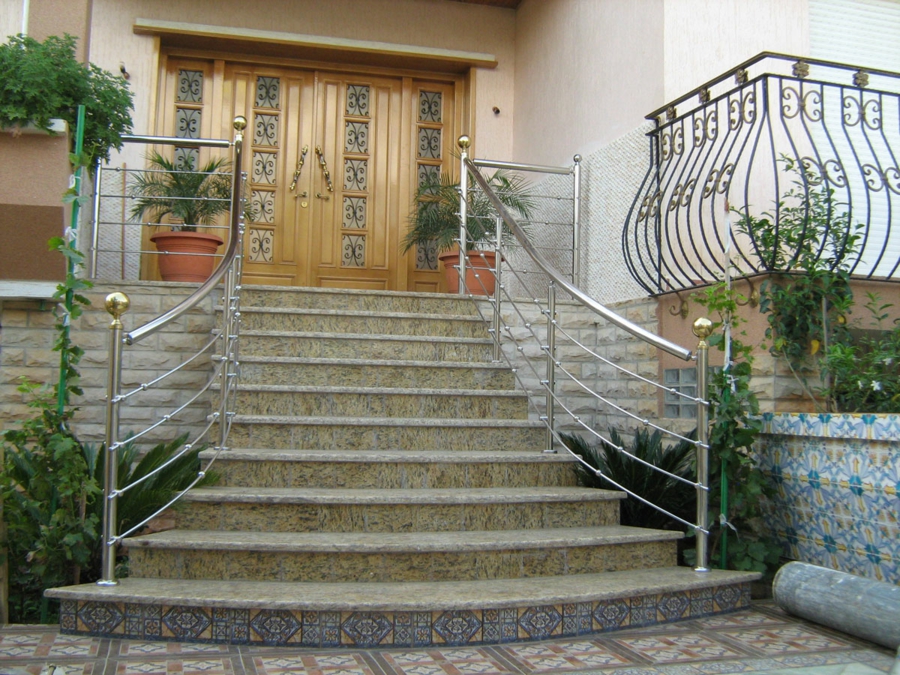 escalier extérieur rampe d'escalier inox
