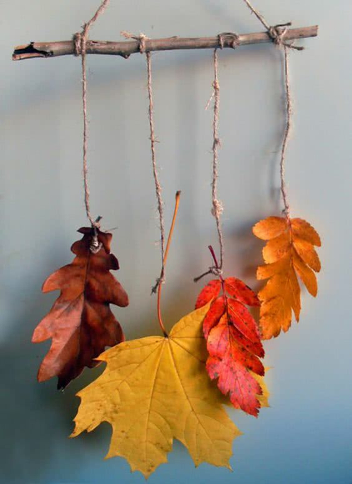 guirlande déco avec feuilles d'automne