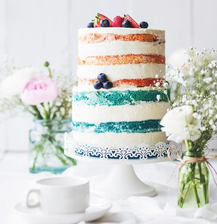 gâteau anniversaire naked coloré