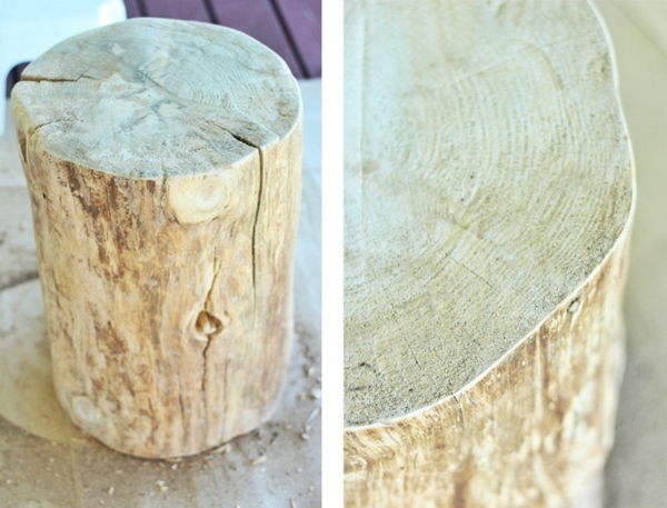 ponçage tronc table basse tronc d'arbre