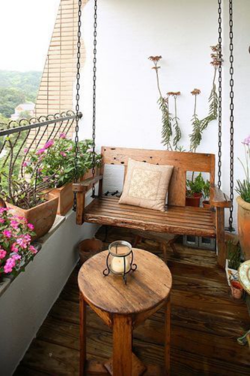 revêtement sol balcon imitation de bois vieilli