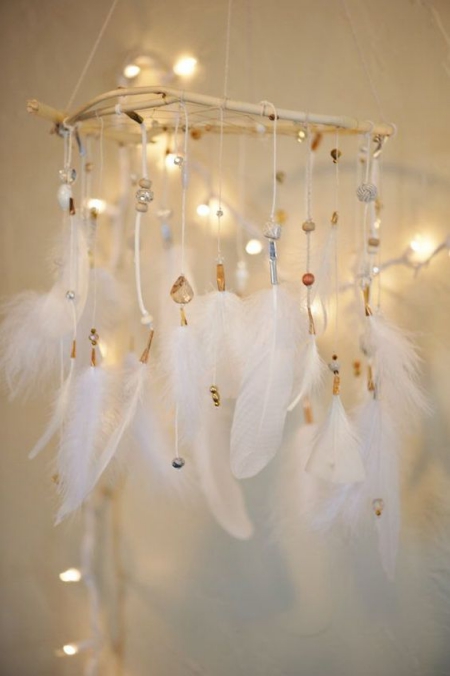 DIY chandelier plumes pour décoration