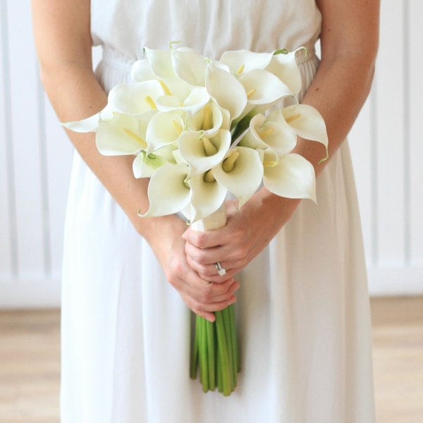 bouquet de mariée artificiel fleurs blanches