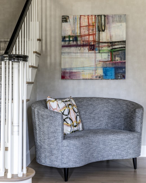 canapé arrondi forme arrondie sous la rampe canapé arrondi petit canapé en gris